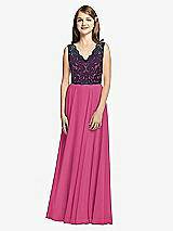 Front View Thumbnail - Tea Rose & Midnight Navy Dessy Collection Junior Bridesmaid Dress JR542