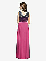 Rear View Thumbnail - Tea Rose & Midnight Navy Dessy Collection Junior Bridesmaid Dress JR542