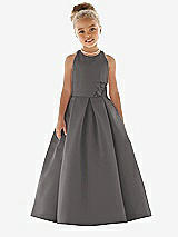 Front View Thumbnail - Caviar Gray Flower Girl Dress FL4059