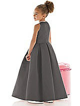 Rear View Thumbnail - Caviar Gray Flower Girl Dress FL4059