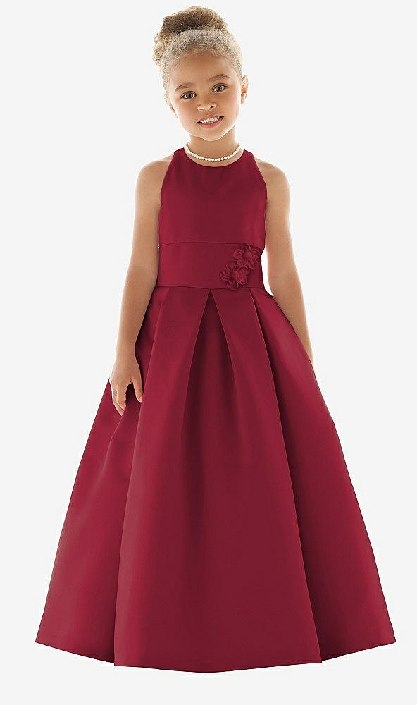 Front View - Burgundy Flower Girl Dress FL4059