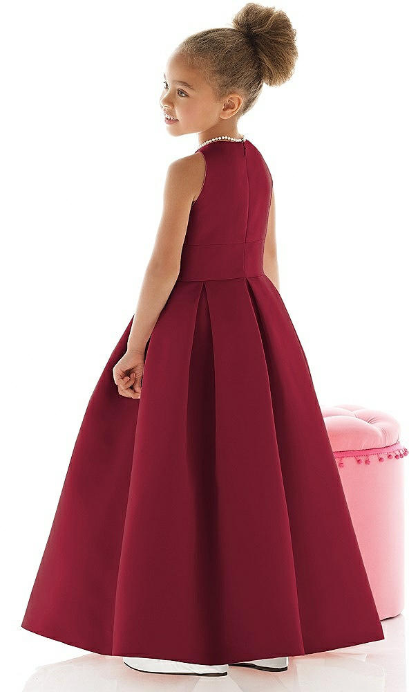 Back View - Burgundy Flower Girl Dress FL4059