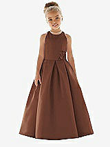 Front View Thumbnail - Cognac Flower Girl Dress FL4059