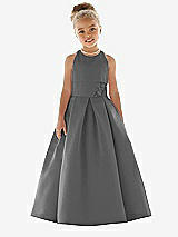 Front View Thumbnail - Gunmetal Flower Girl Dress FL4059