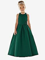 Front View Thumbnail - Hunter Green Flower Girl Dress FL4059