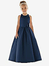 Front View Thumbnail - Midnight Navy Flower Girl Dress FL4059