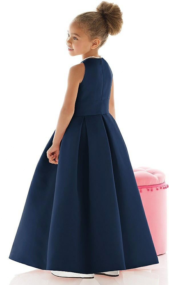 Back View - Midnight Navy Flower Girl Dress FL4059