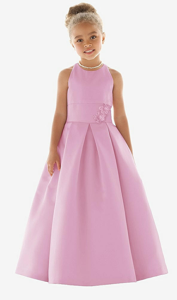 Front View - Powder Pink Flower Girl Dress FL4059