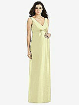 Front View Thumbnail - Butter Yellow Sleeveless Satin Twill Maternity Dress