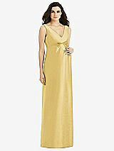 Front View Thumbnail - Maize Sleeveless Satin Twill Maternity Dress