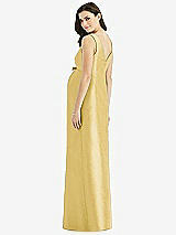 Rear View Thumbnail - Maize Sleeveless Satin Twill Maternity Dress