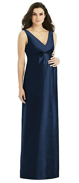 Sleeveless Satin Twill Maternity Dress