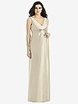 Front View Thumbnail - Champagne Sleeveless Satin Twill Maternity Dress