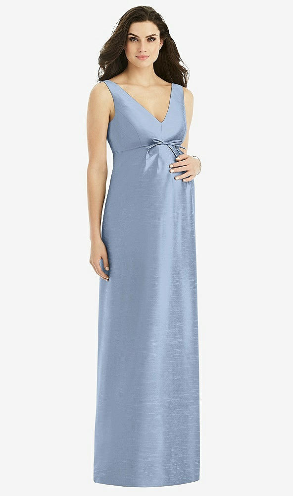 Front View - Cloudy Sleeveless Satin Twill Maternity Dress