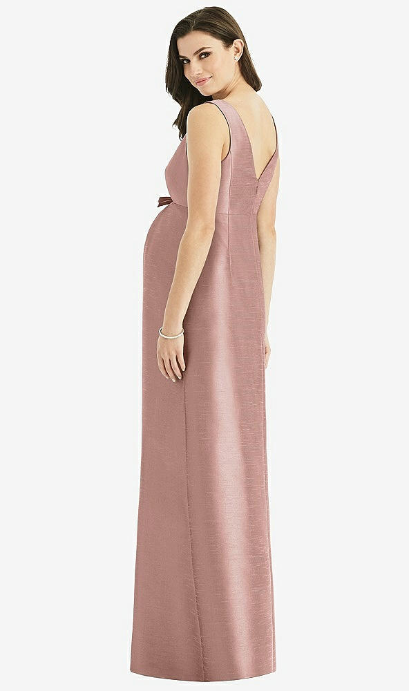 Back View - Neu Nude Sleeveless Satin Twill Maternity Dress