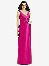 Front View Thumbnail - Think Pink Sleeveless Satin Twill Maternity Dress