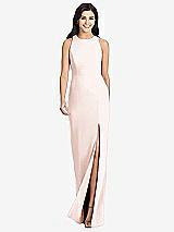 Front View Thumbnail - Blush Diamond Cutout Back Trumpet Gown with Front Slit