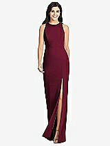 Front View Thumbnail - Cabernet Diamond Cutout Back Trumpet Gown with Front Slit