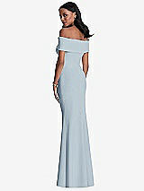 Rear View Thumbnail - Mist Natural Waist Off-The-Shoulder Mermaid Dress