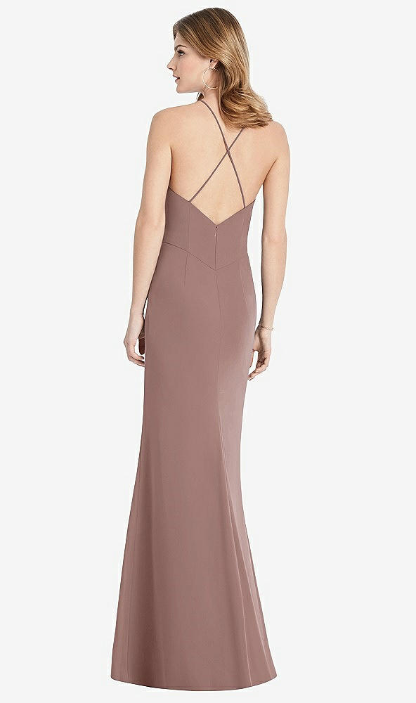 Back View - Sienna Criss Cross Open-Back Chiffon Trumpet Gown