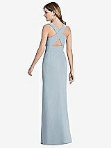 Front View Thumbnail - Mist Criss Cross Back Trumpet Gown with Front Slit