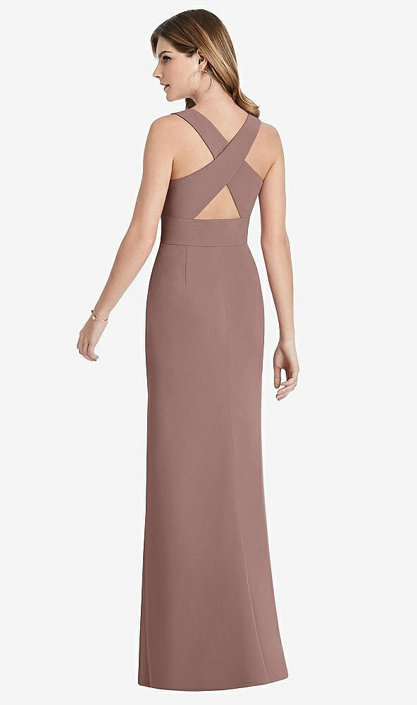 Front View - Sienna Criss Cross Back Trumpet Gown with Front Slit