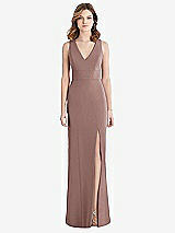 Rear View Thumbnail - Sienna Criss Cross Back Trumpet Gown with Front Slit