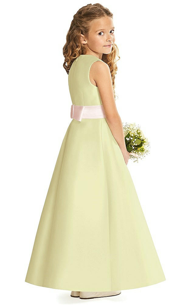 Back View - Butter Yellow & Blush Flower Girl Dress FL4062