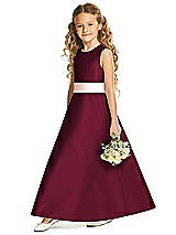 Front View Thumbnail - Cabernet & Blush Flower Girl Dress FL4062