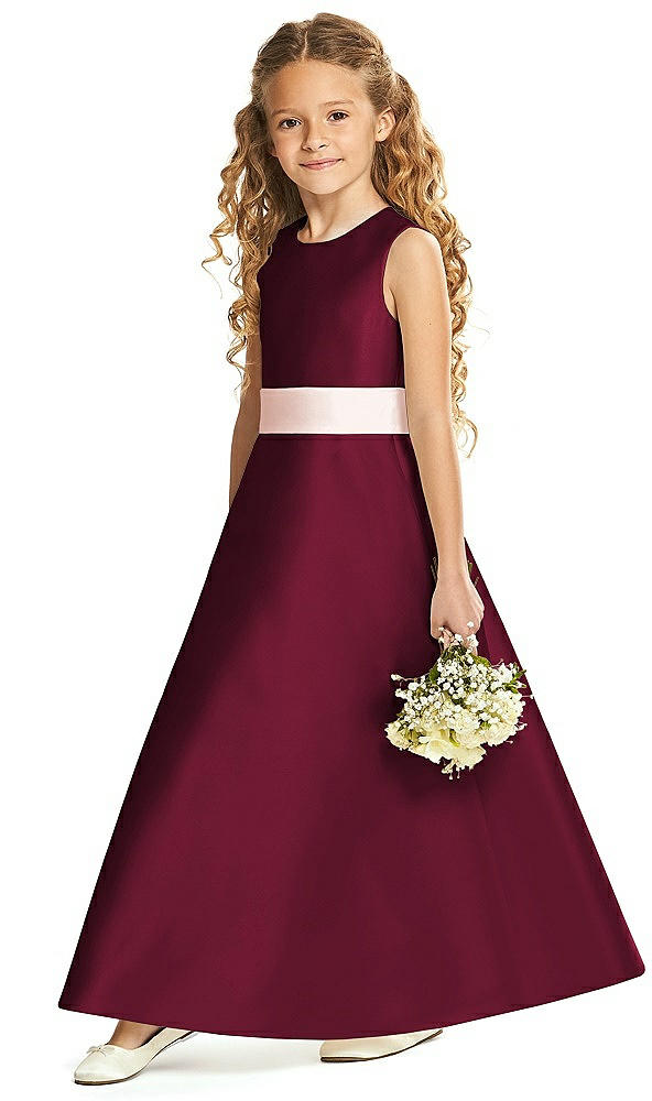 Front View - Cabernet & Blush Flower Girl Dress FL4062