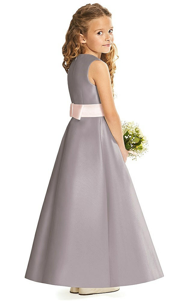 Back View - Cashmere Gray & Blush Flower Girl Dress FL4062