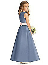 Rear View Thumbnail - Larkspur Blue & Blush Flower Girl Dress FL4062