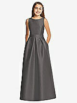 Front View Thumbnail - Caviar Gray Alfred Sung Junior Bridesmaid Style JR544