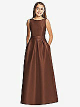 Front View Thumbnail - Cognac Alfred Sung Junior Bridesmaid Style JR544