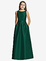 Front View Thumbnail - Hunter Green Alfred Sung Junior Bridesmaid Style JR544