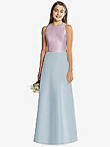 Rear View Thumbnail - Mist & Suede Rose Alfred Sung Junior Bridesmaid Style JR545