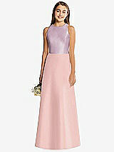 Rear View Thumbnail - Rose - PANTONE Rose Quartz & Suede Rose Alfred Sung Junior Bridesmaid Style JR545