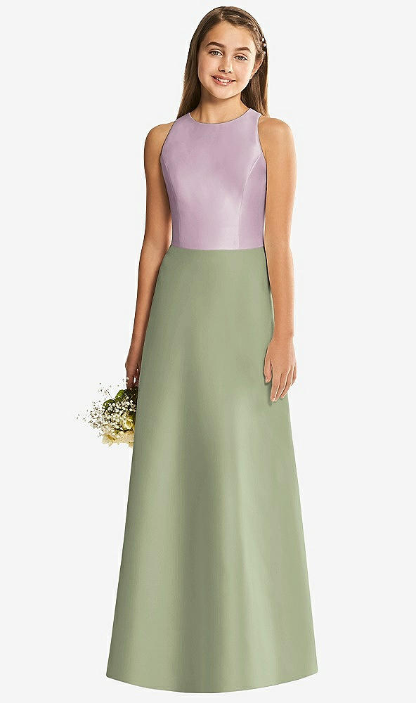 Back View - Sage & Suede Rose Alfred Sung Junior Bridesmaid Style JR545