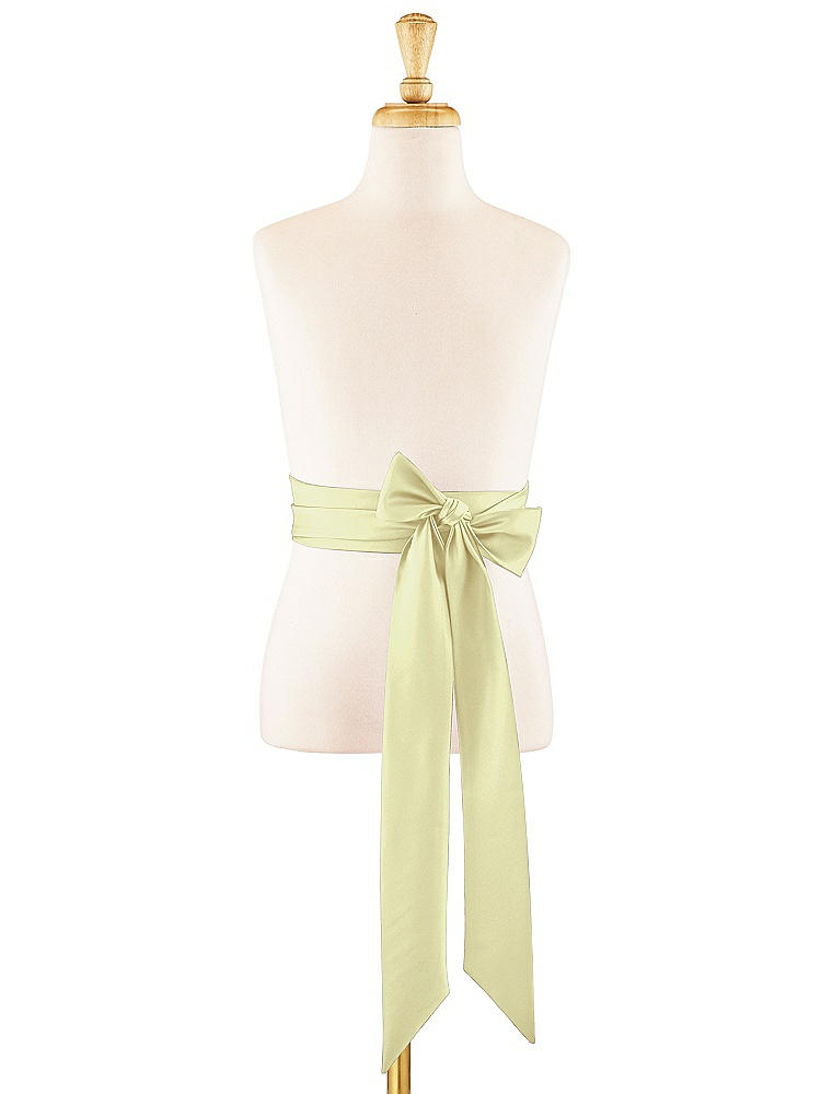 Front View - Butter Yellow Satin Twill Flower Girl Sash