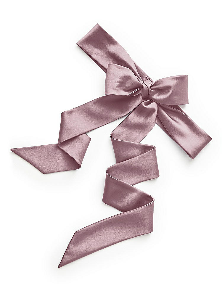 Back View - Dusty Rose Satin Twill Flower Girl Sash