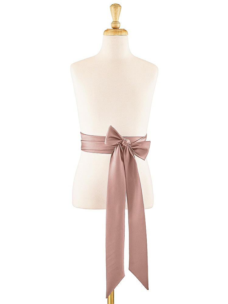 Front View - Neu Nude Satin Twill Flower Girl Sash