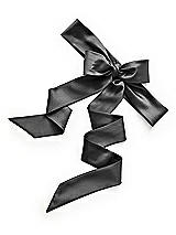 Rear View Thumbnail - Pewter Satin Twill Flower Girl Sash