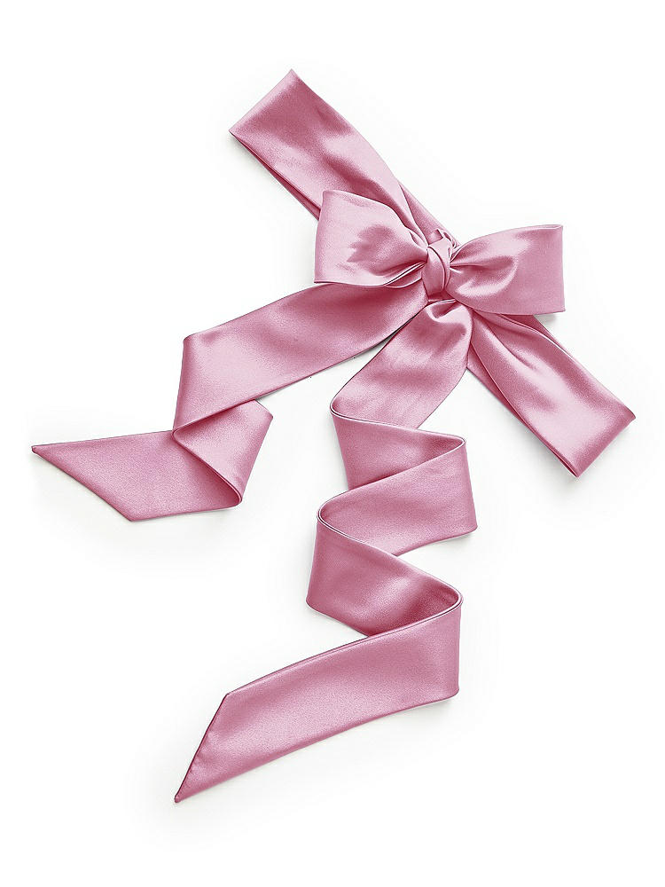 Back View - Powder Pink Satin Twill Flower Girl Sash