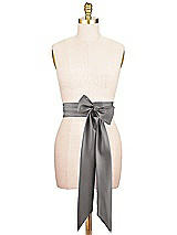 Alt View 1 Thumbnail - Caviar Gray Satin Twill Wedding Sash