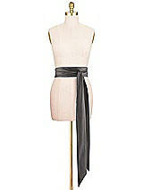 Front View Thumbnail - Caviar Gray Satin Twill Wedding Sash