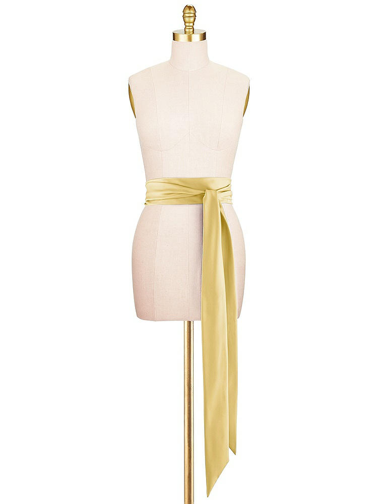 Front View - Maize Satin Twill Wedding Sash