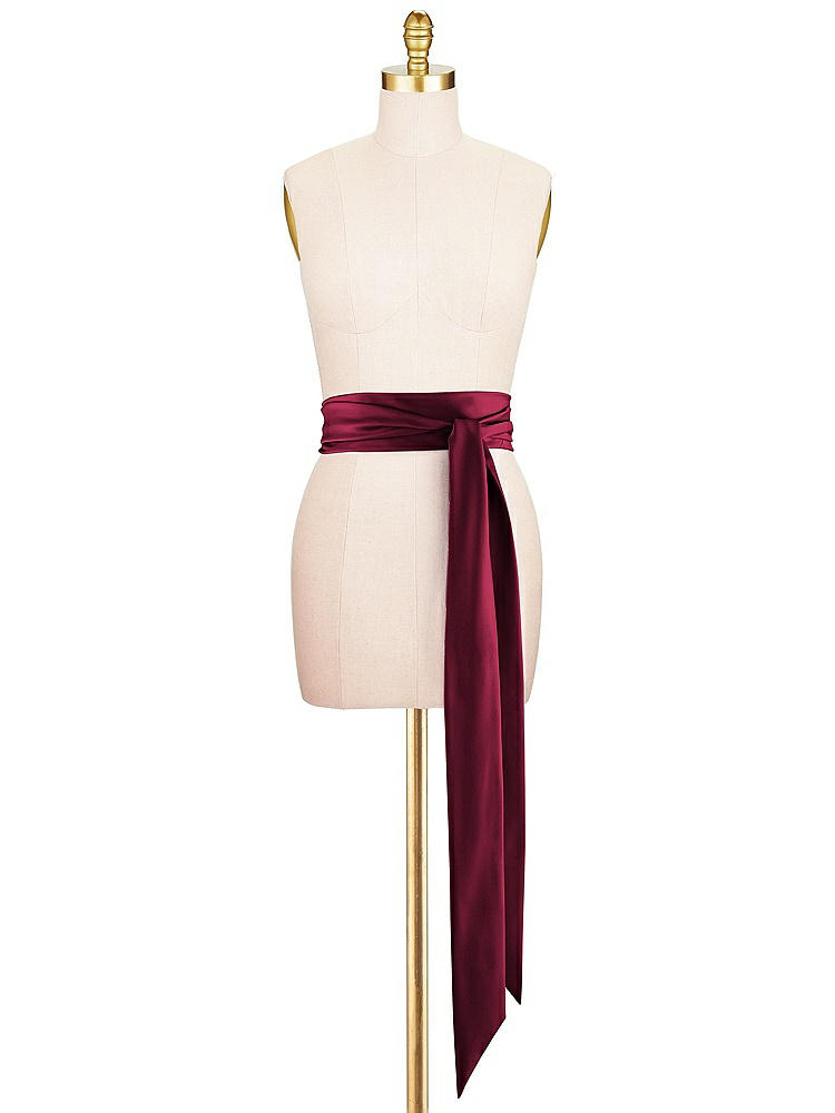 Front View - Cabernet Satin Twill Wedding Sash