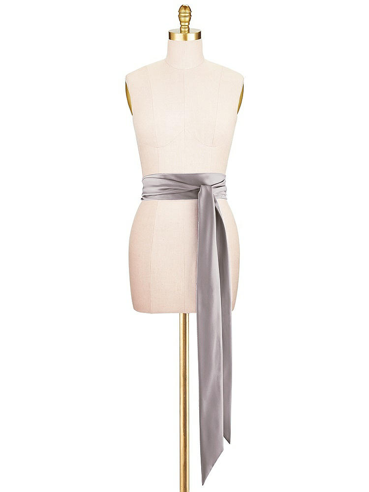 Front View - Cashmere Gray Satin Twill Wedding Sash