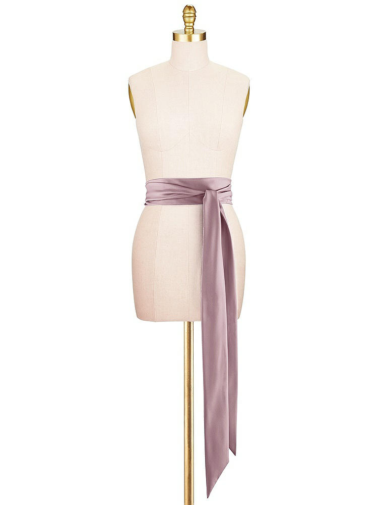 Front View - Dusty Rose Satin Twill Wedding Sash