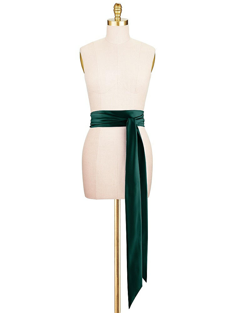 Front View - Evergreen Satin Twill Wedding Sash